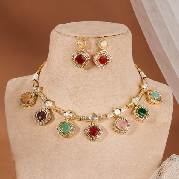 MULTICOLOUR PAKHIKUNDAN SET